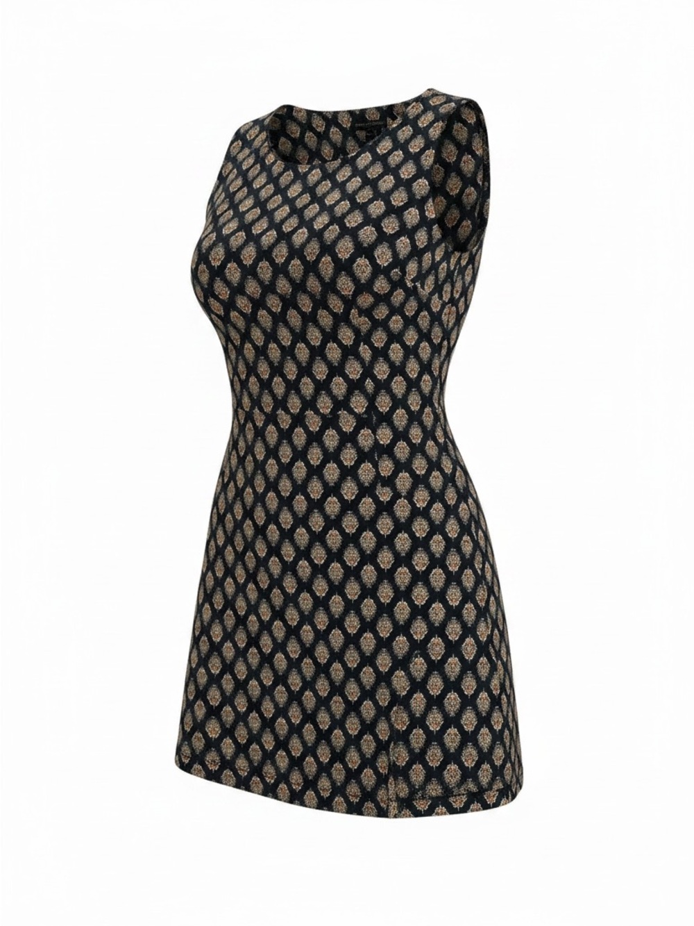 Banana Republic Navy Dress with Gold Geometric Print